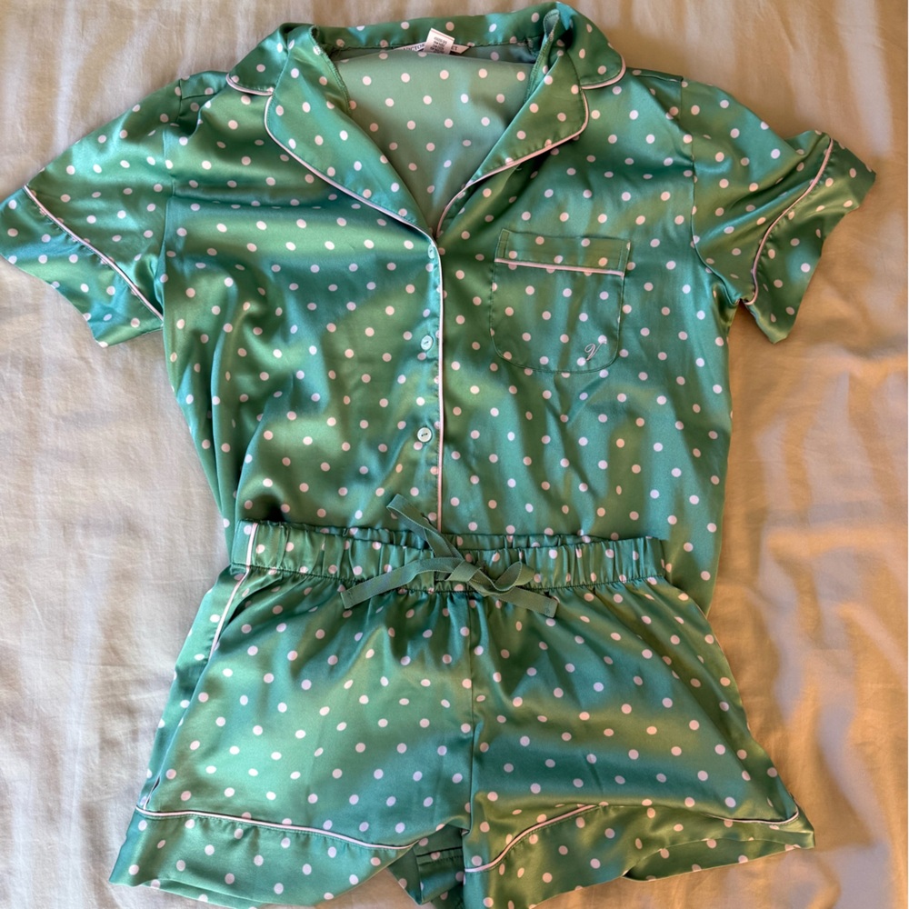 Victoria's Secret Mint Green Polka Dot Set